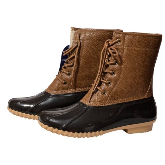 JBU by Jambu Women Maplewood Faux Leather Lace-Up Rain Boots Shoes (Size 10) NWT - Picture 3 of 10